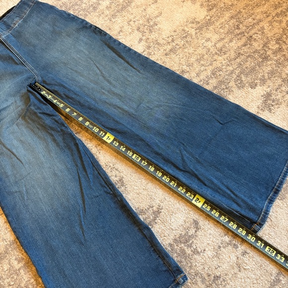 Super Baggy Banana Republic High Rise Wide Leg Pull On Denim Jean Trousers - Picture 8 of 10
